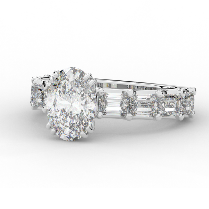 3.75CT.TW OVAL LAB DIAMOND SOLITAIRE ENGAGEMENT RING - Nazarelle