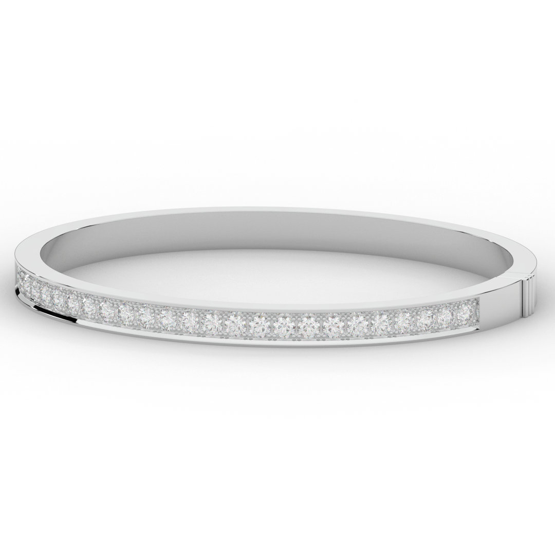 1.25CT.TW ROUND LAB DIAMOND BANGLE - Nazarelle
