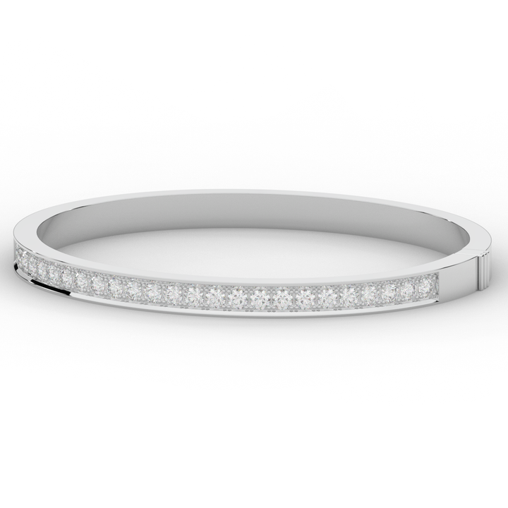 1.25CT.TW ROUND LAB DIAMOND BANGLE - Nazarelle