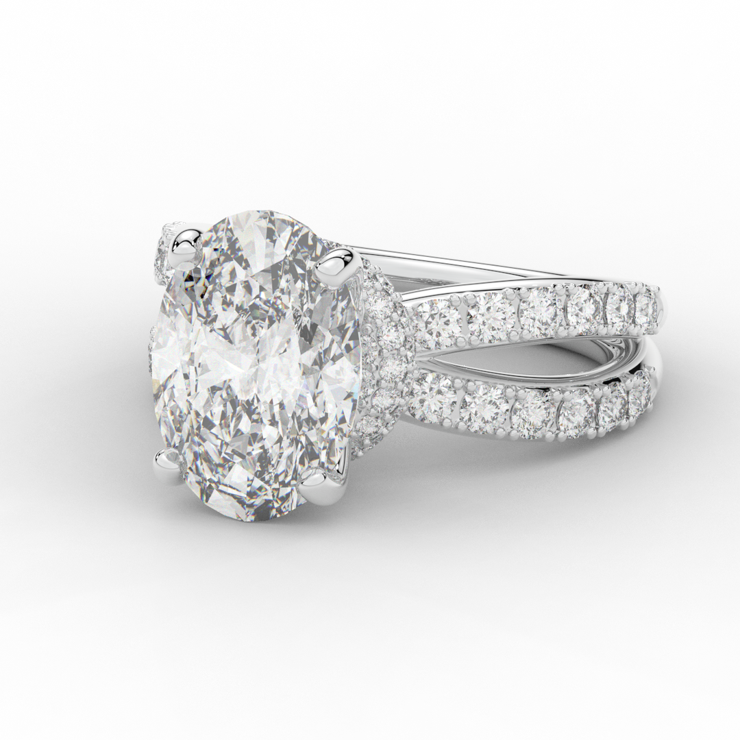 6.25CT.TW OVAL LAB DIAMOND ENGAGEMENT RING - Nazarelle