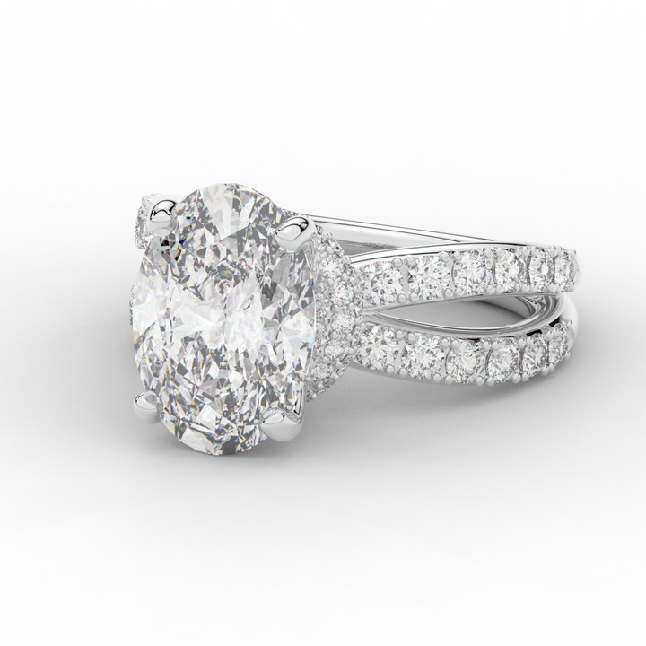 6.25CT.TW OVAL LAB DIAMOND ENGAGEMENT RING - Nazarelle