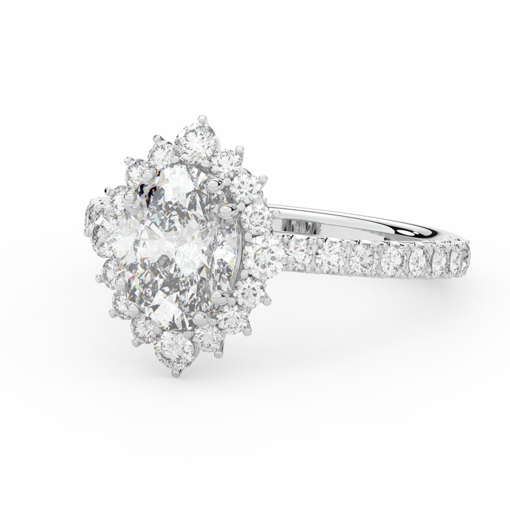 2.80CT.TW OVAL LAB DIAMOND HALO ENGAGEMENT RING - Nazarelle