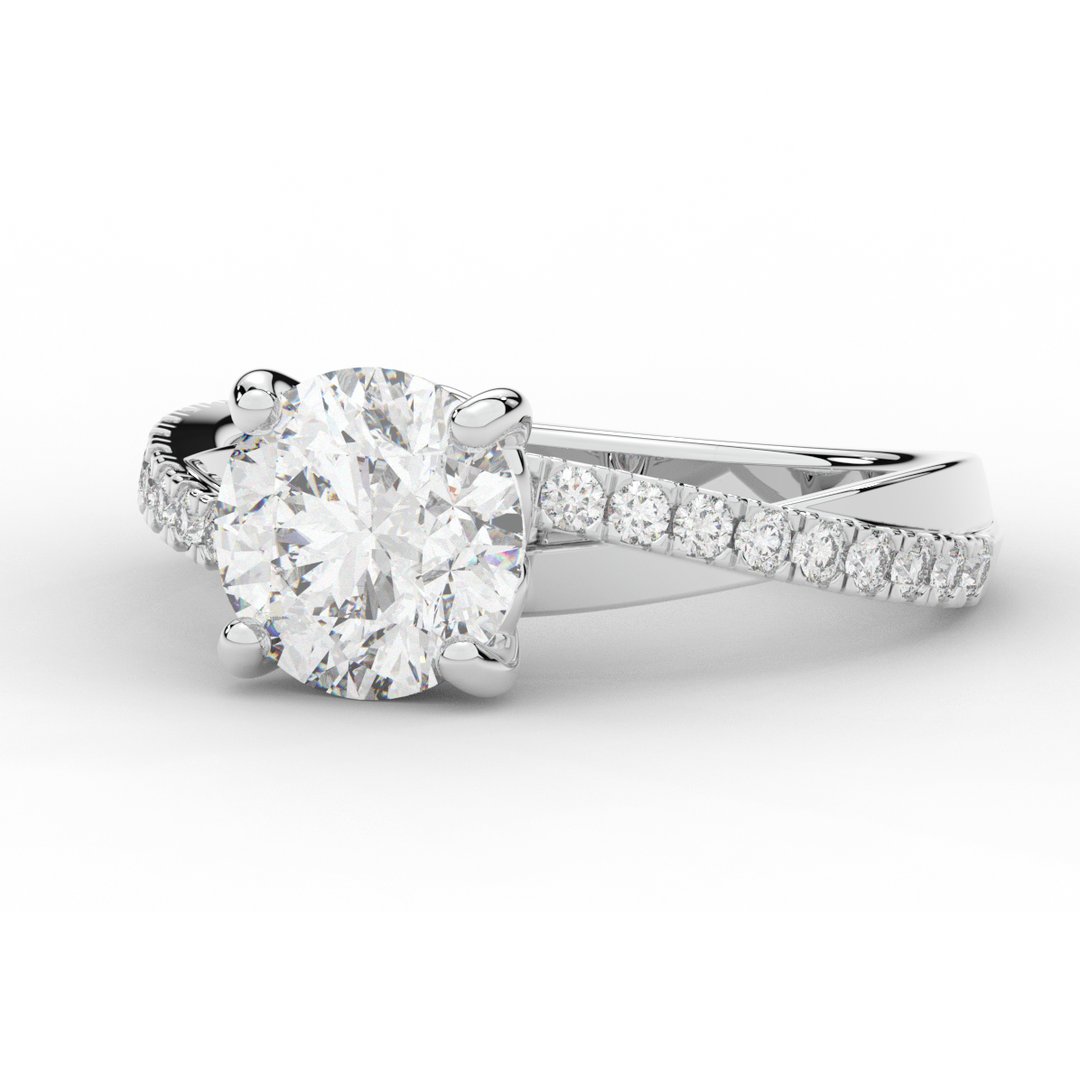 2.20CT.TW ROUND LAB DIAMOND TWISTBAND ENGAGEMENT RING - Nazarelle