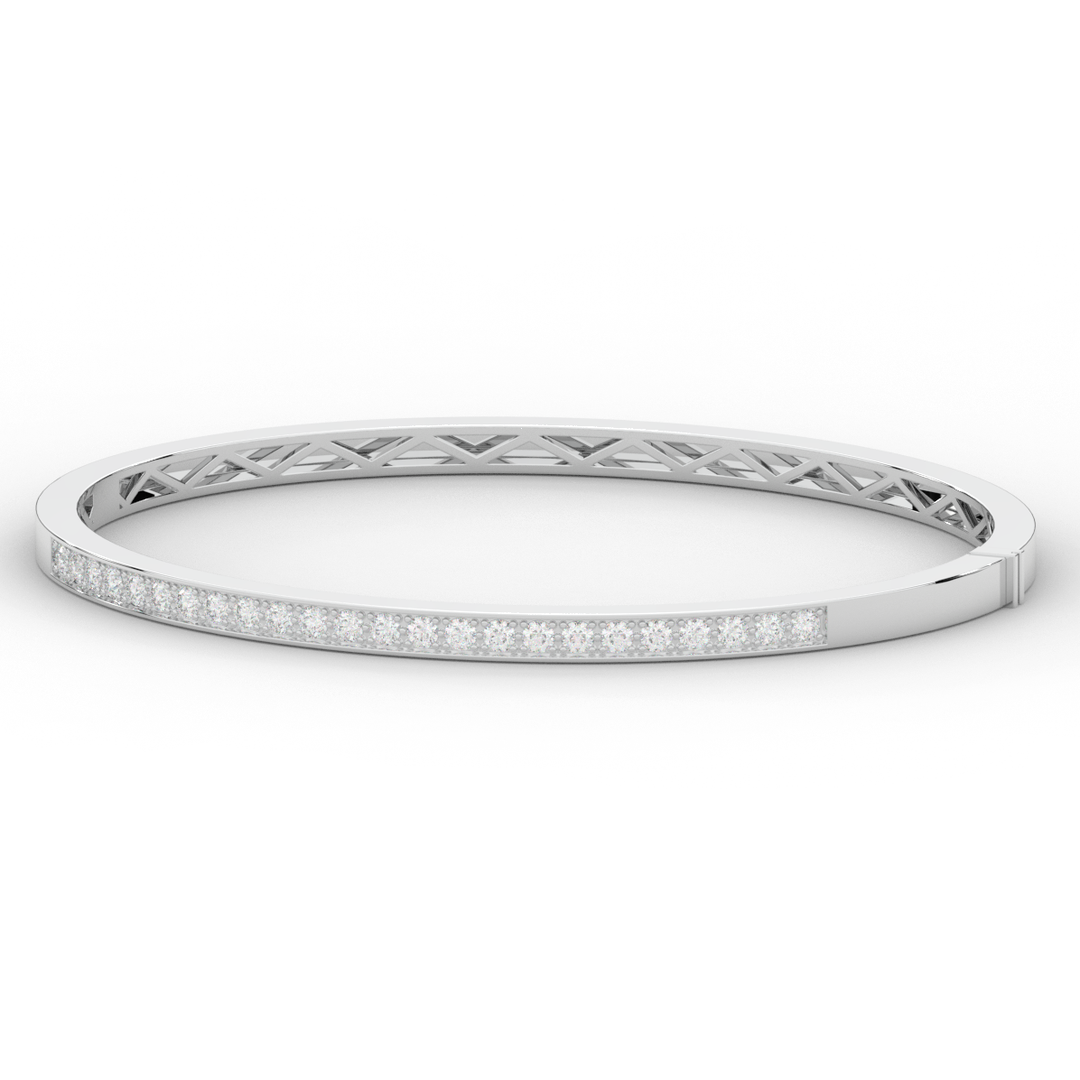 0.90CT.TW ROUND LAB DIAMOND BANGLE - Nazarelle
