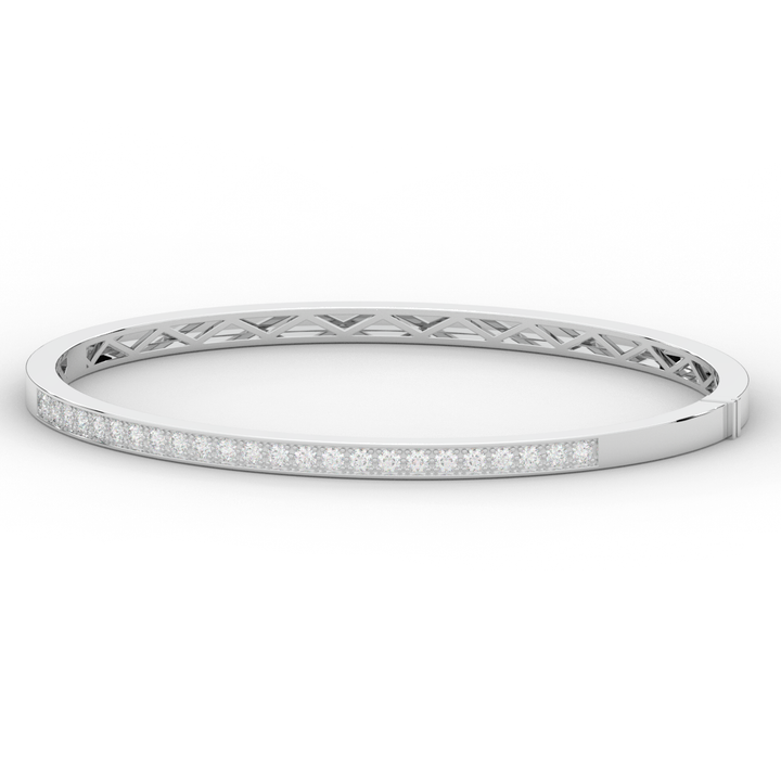 0.90CT.TW ROUND LAB DIAMOND BANGLE - Nazarelle