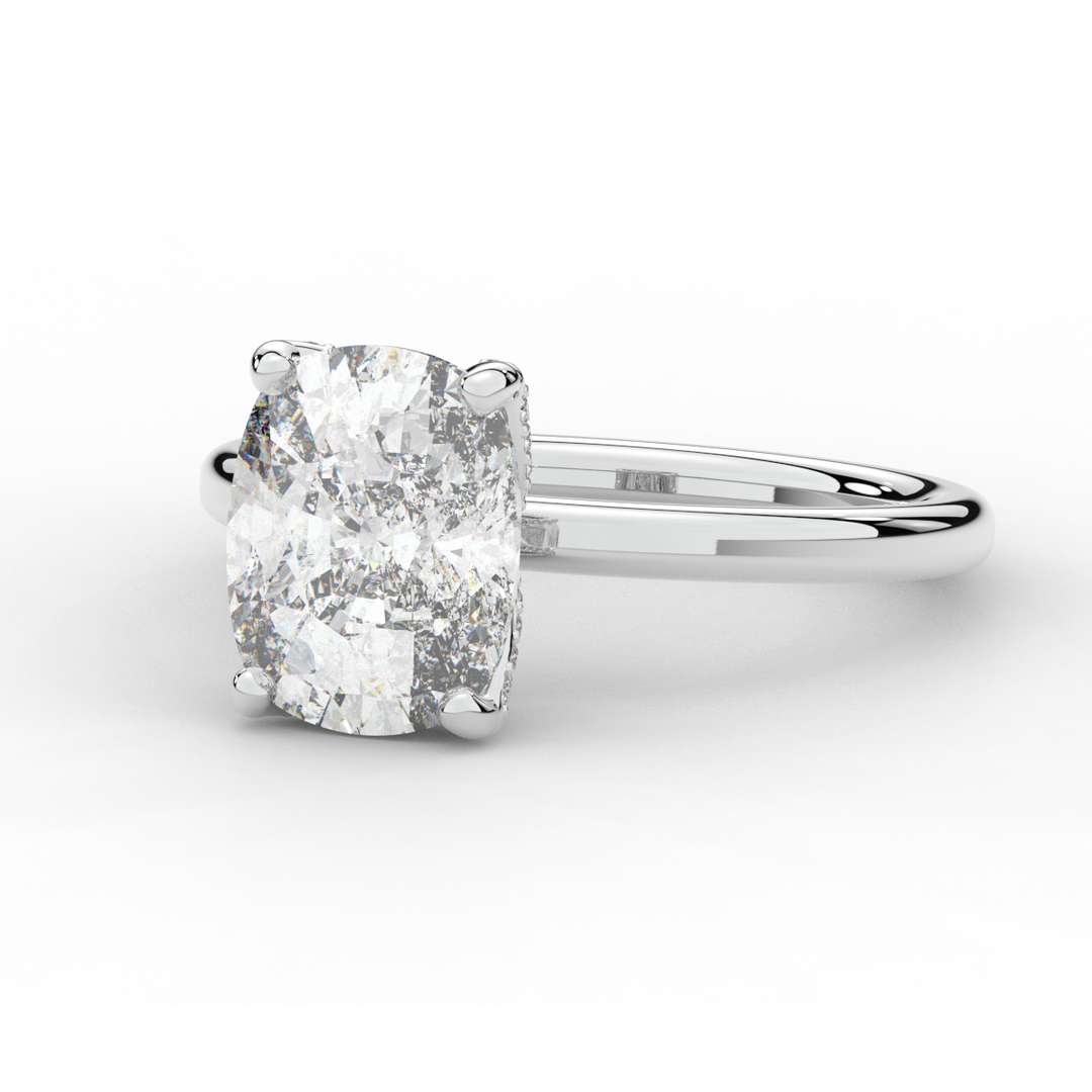 3.10CT.TW CUSHION LAB DIAMOND ENGAGEMENT RING - Nazarelle