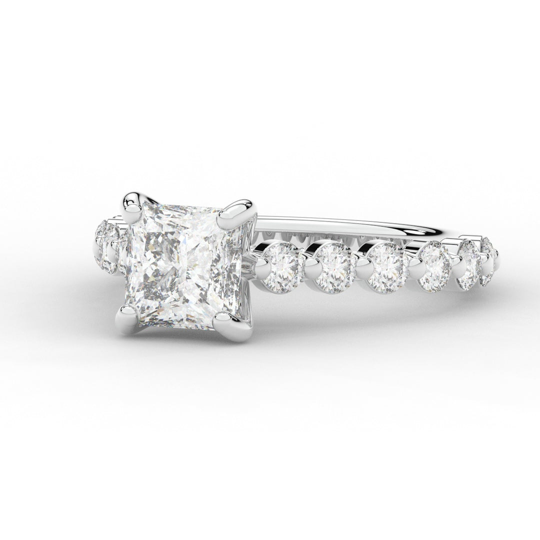 3.90CT.TW PRINCESS LAB DIAMOND ENGAGEMENT RING - Nazarelle