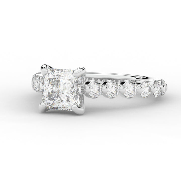 3.90CT.TW PRINCESS LAB DIAMOND ENGAGEMENT RING - Nazarelle