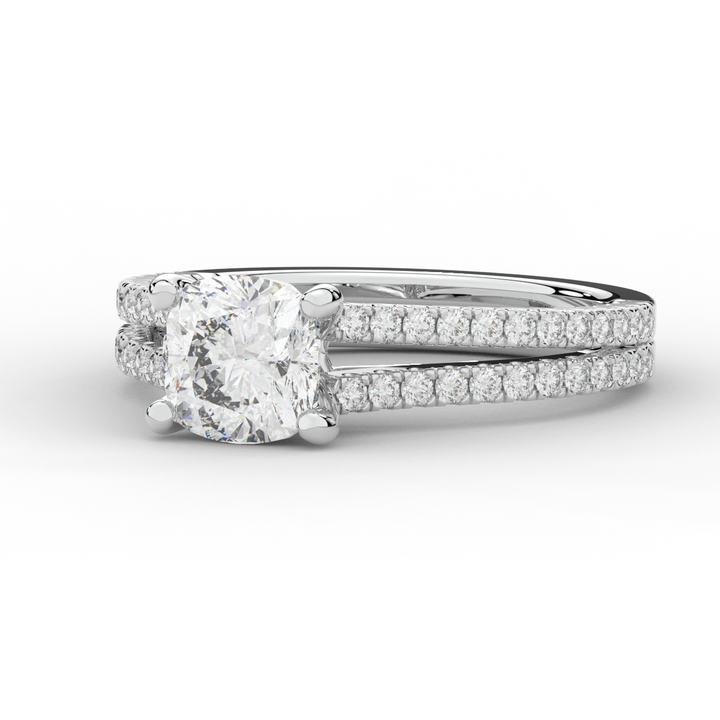 1.90CT.TW CUSHION LAB DIAMOND SOLITAIRE ENGAGEMENT RING - Nazarelle
