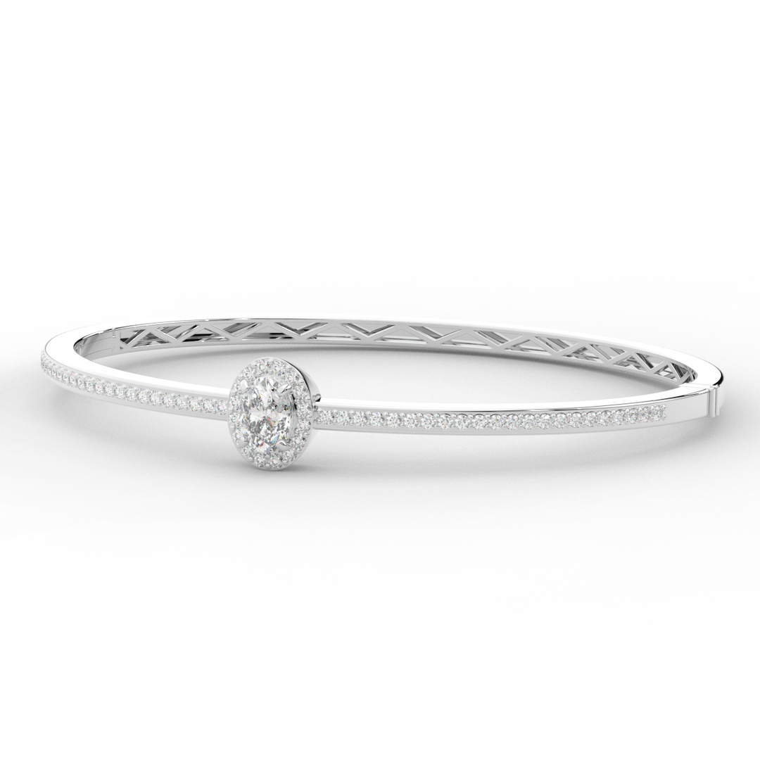 1.40CT.TW OVAL AND ROUND LAB DIAMOND BANGLE - Nazarelle