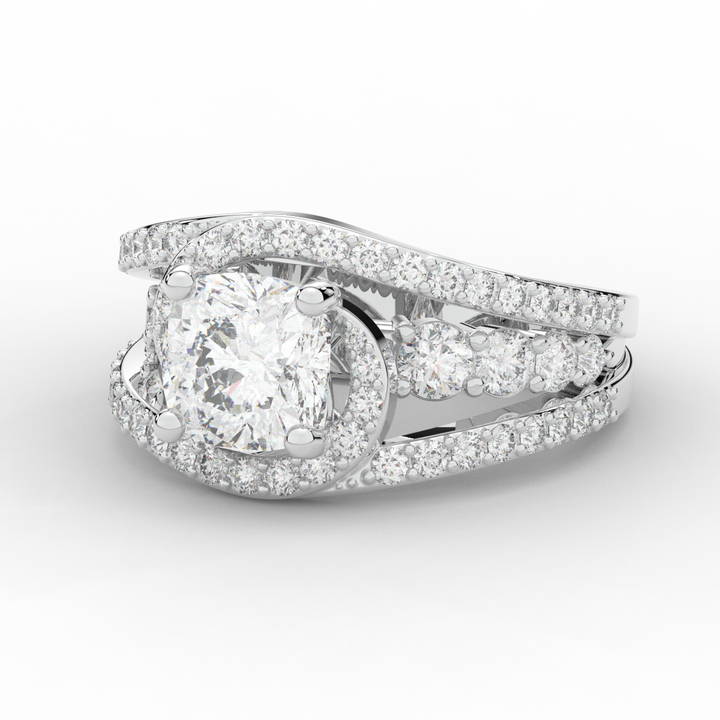 3.30CT.TW CUSHION LAB DIAMOND ENGAGEMENT RING - Nazarelle