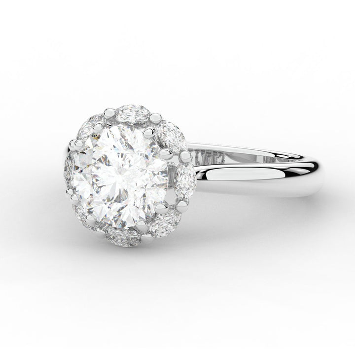 2.40CT.TW ROUND LAB DIAMOND HALO ENGAGEMENT RING - Nazarelle