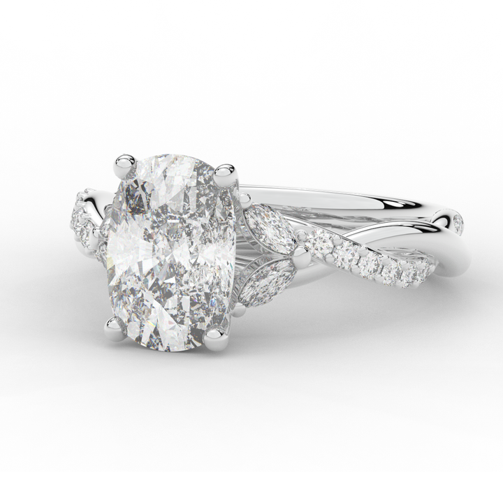2.40CT.TW CUSHION LAB DIAMOND TWIST BAND ENGAGEMENT RING - Nazarelle