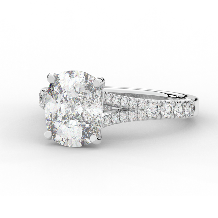 3.45CT.TW CUSHION LAB DIAMOND ENGAGEMENT RING - Nazarelle