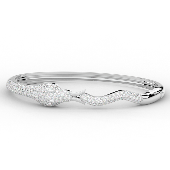 2.00CT.TW ROUND AND PEAR LAB DIAMOND SNAKE BANGLE - Nazarelle