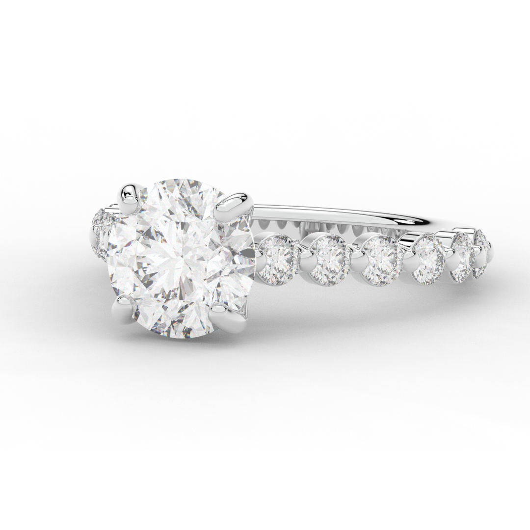 3.90CT.TW ROUND LAB DIAMOND ENGAGEMENT RING - Nazarelle