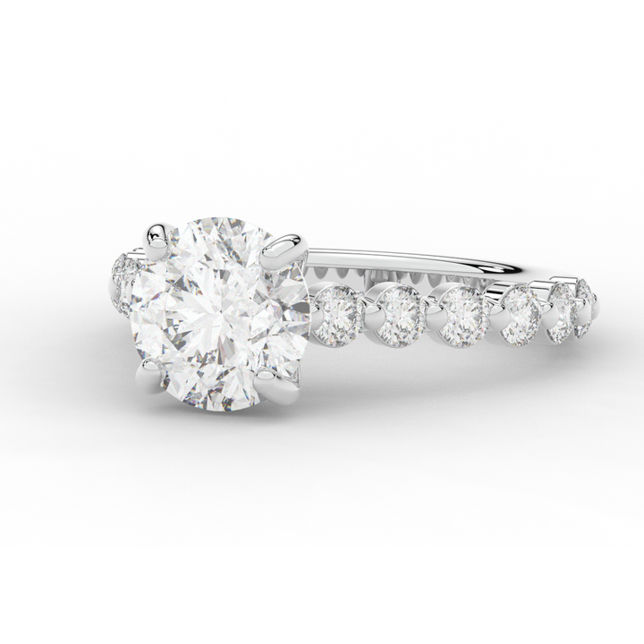 3.90CT.TW ROUND LAB DIAMOND ENGAGEMENT RING - Nazarelle