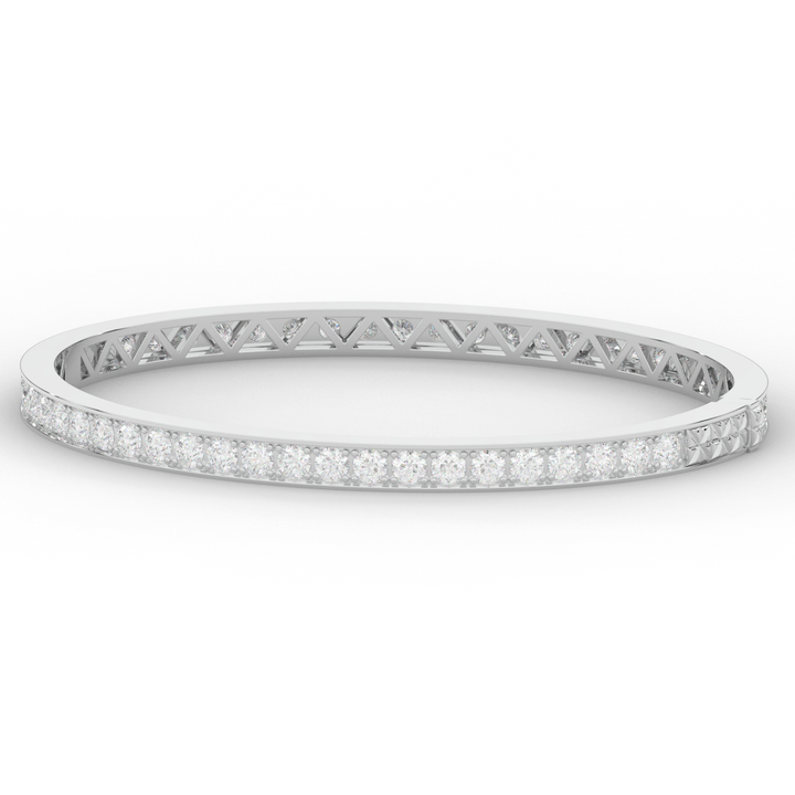 5.10CT.TW ROUND LAB DIAMOND BANGLE - Nazarelle