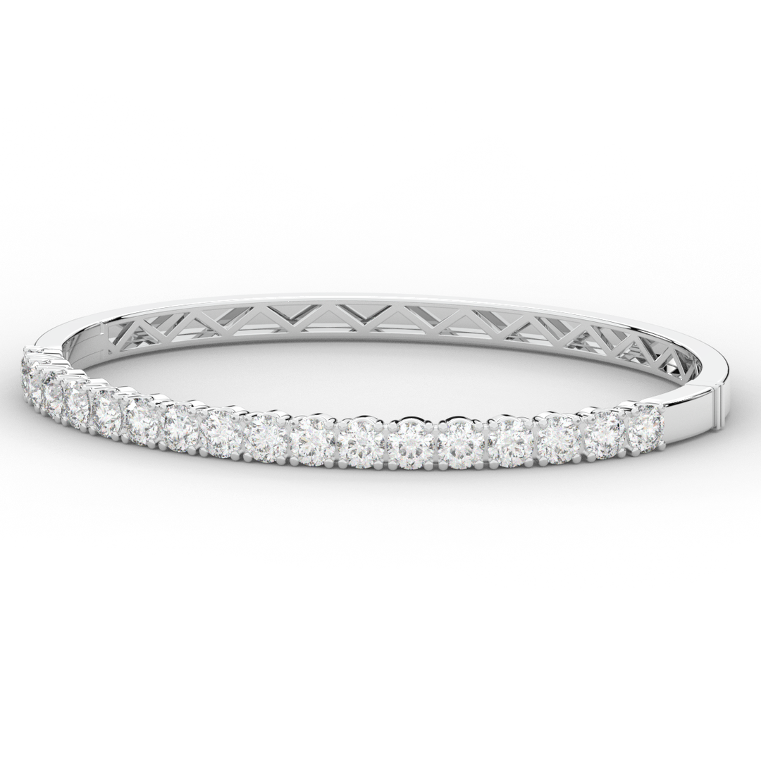 5.00CT.TW ROUND LAB DIAMOND BANGLE - Nazarelle