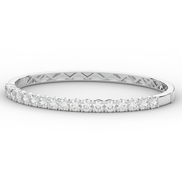 5.00CT.TW ROUND LAB DIAMOND BANGLE - Nazarelle