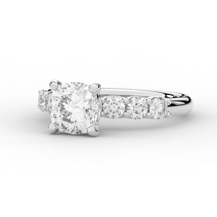 2.60CT.TW CUSHION LAB DIAMOND SOLITAIRE ENGAGEMENT RING - Nazarelle