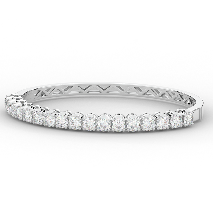 5.00CT.TW ROUND LAB DIAMOND BANGLE - Nazarelle