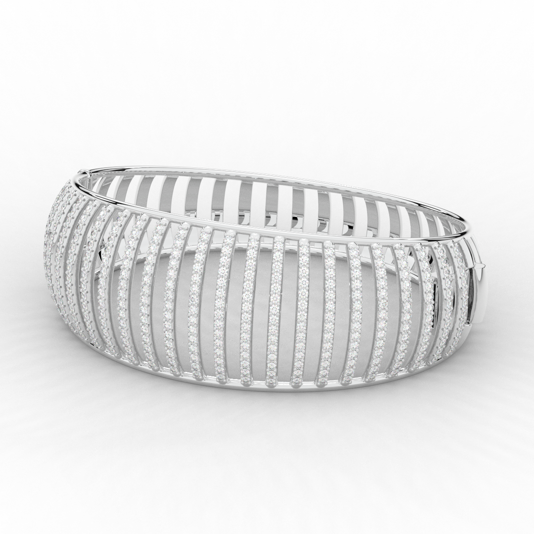 4.00CT.TW ROUND LAB DIAMOND BANGLE - Nazarelle