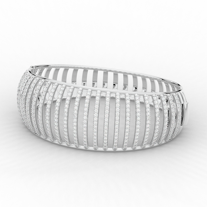 4.00CT.TW ROUND LAB DIAMOND BANGLE - Nazarelle