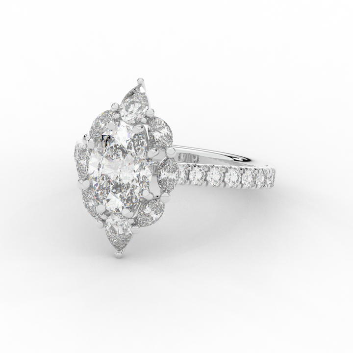 2.75CT.TW OVAL LAB DIAMOND HALO ENGAGEMENT RING - Nazarelle