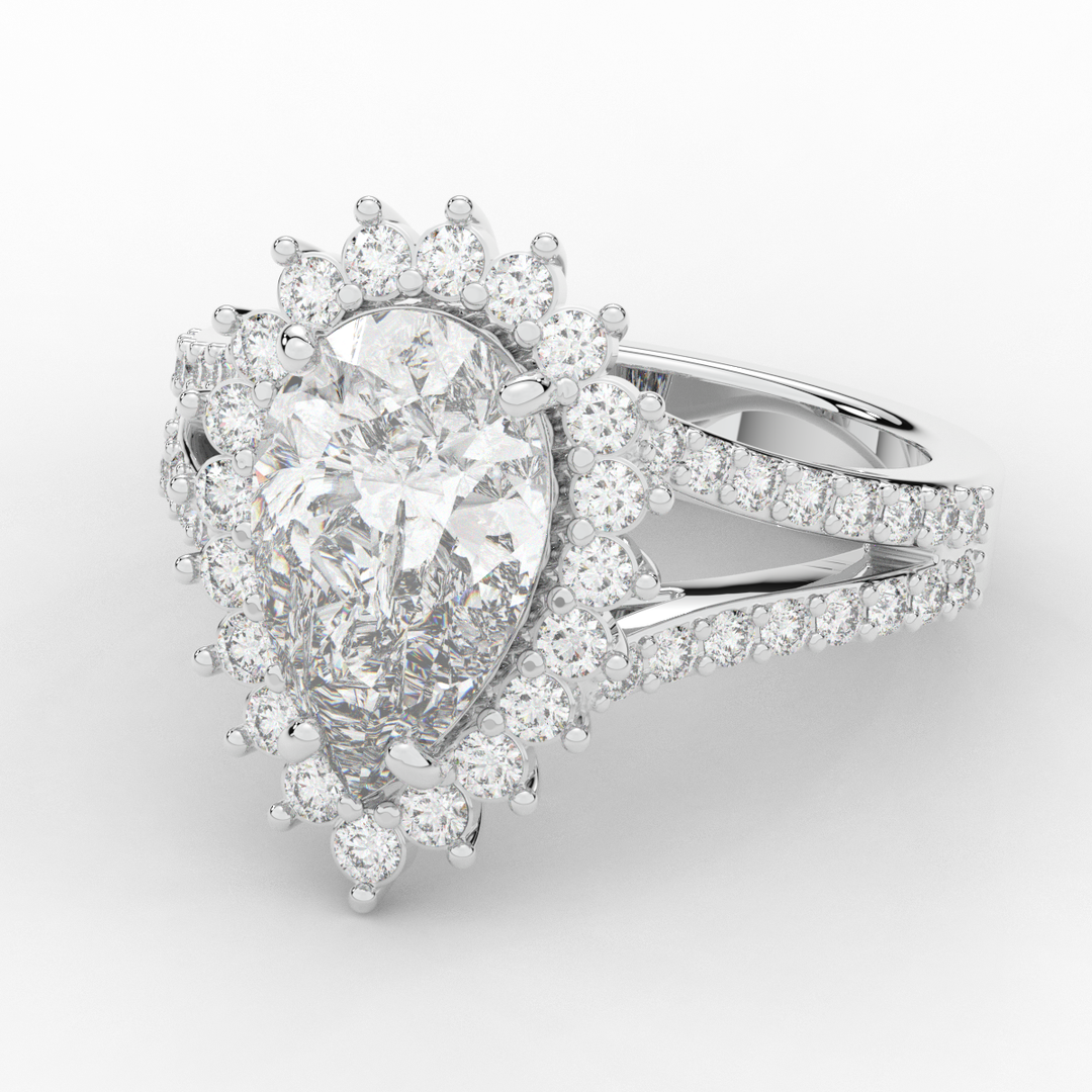 3.60CT.TW ROUND LAB DIAMOND ENGAGEMENT RING - Nazarelle