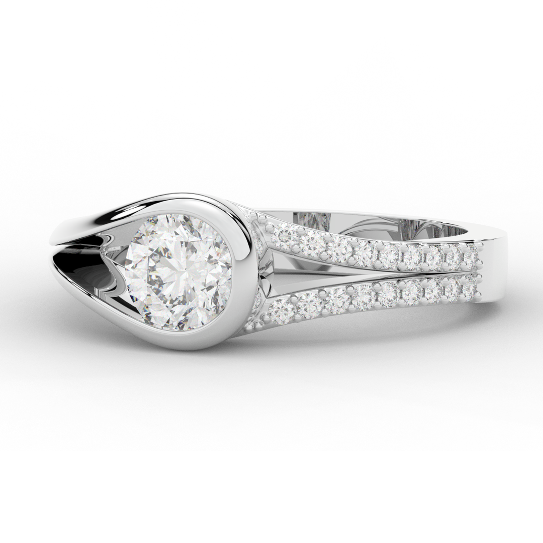 1.10CT.TW ROUND LAB DIAMOND SOLITAIRE ENGAGEMENT RING - Nazarelle