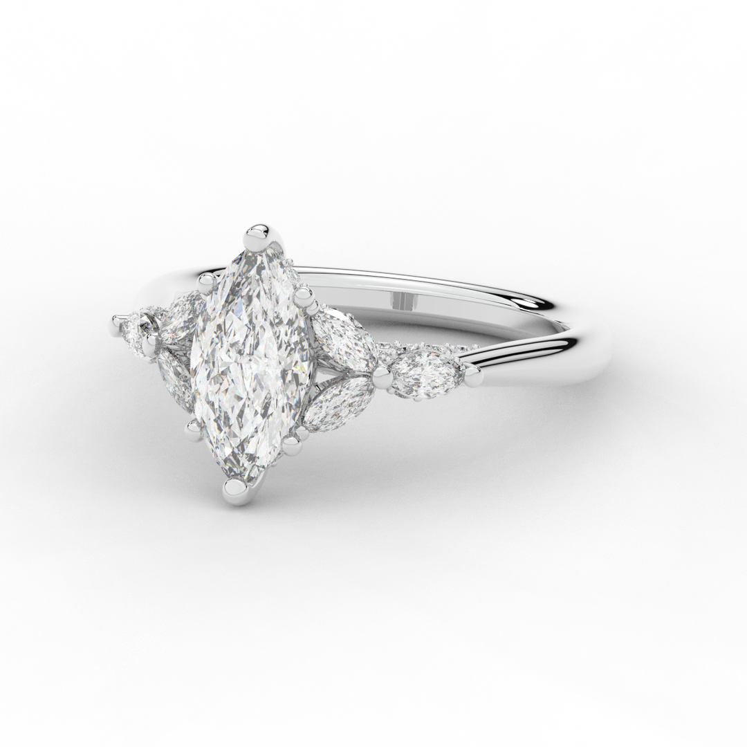 1.50CT.TW MARQUISE LAB DIAMOND ENGAGEMENT RING - Nazarelle