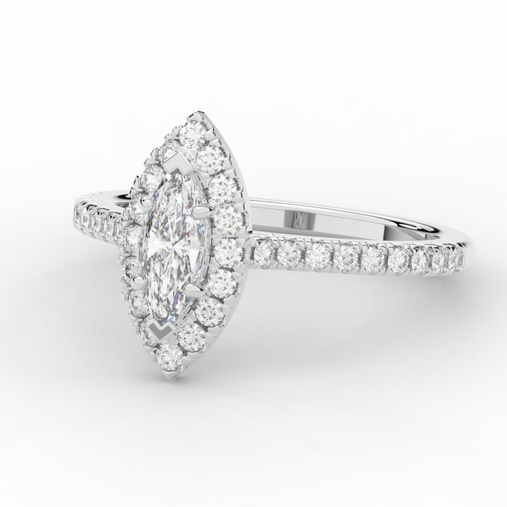 0.80CT.TW MARQUISE LAB DIAMOND HALO ENGAGEMENT RING - Nazarelle