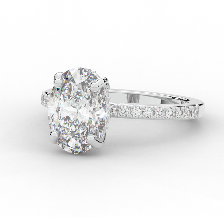 2.70CT.TW OVAL LAB DIAMOND SOLITAIRE ENGAGEMENT RING - Nazarelle