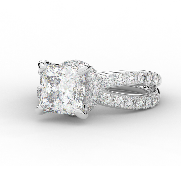 5.25CT.TW PRINCESS LAB DIAMOND ENGAGEMENT RING - Nazarelle
