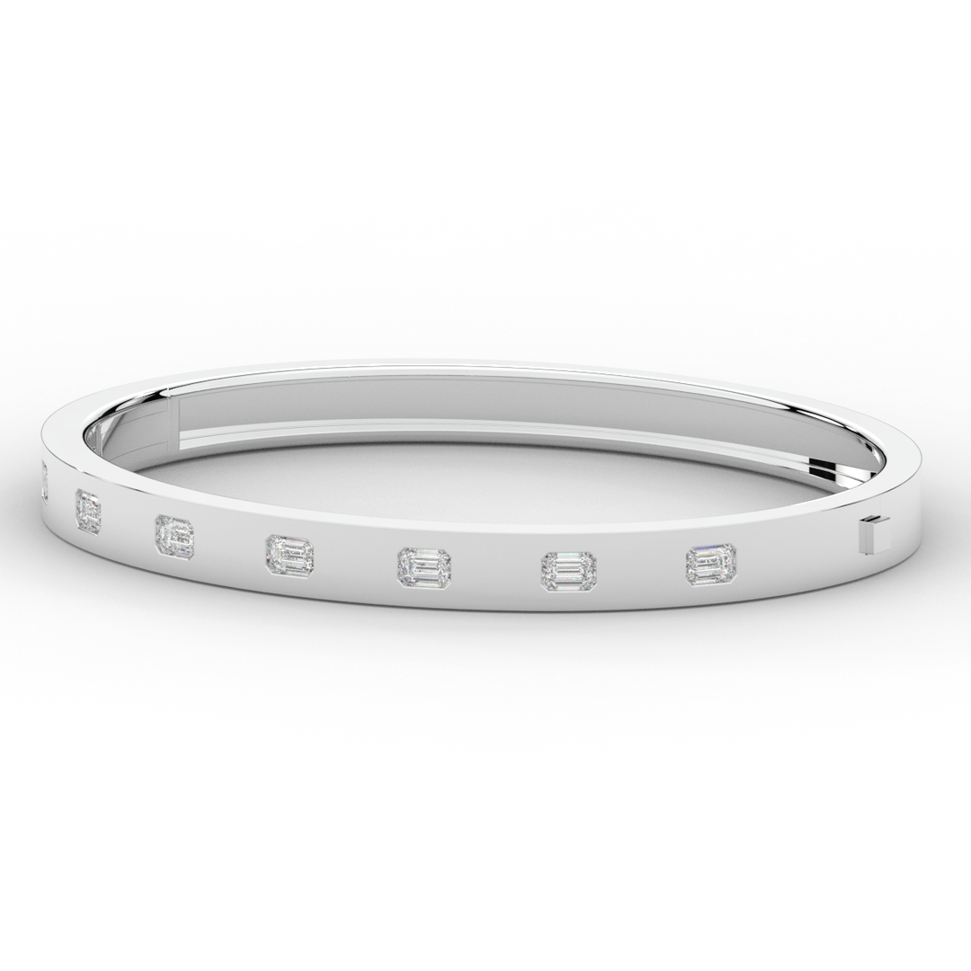 1.25CT.TW ROUND LAB DIAMOND BEZEL SET BANGLE - Nazarelle