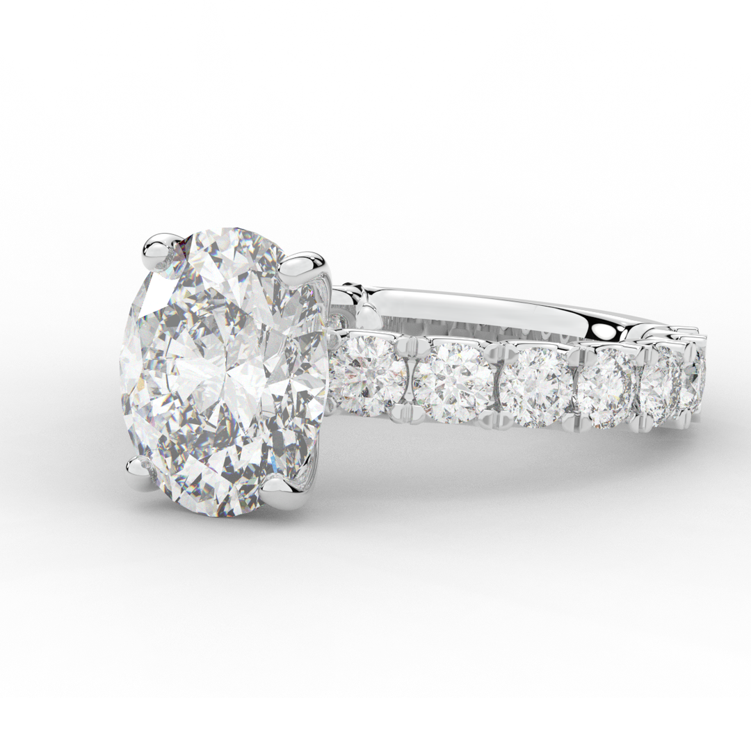 4.35CT.TW OVAL LAB DIAMOND ENGAGEMENT RING - Nazarelle