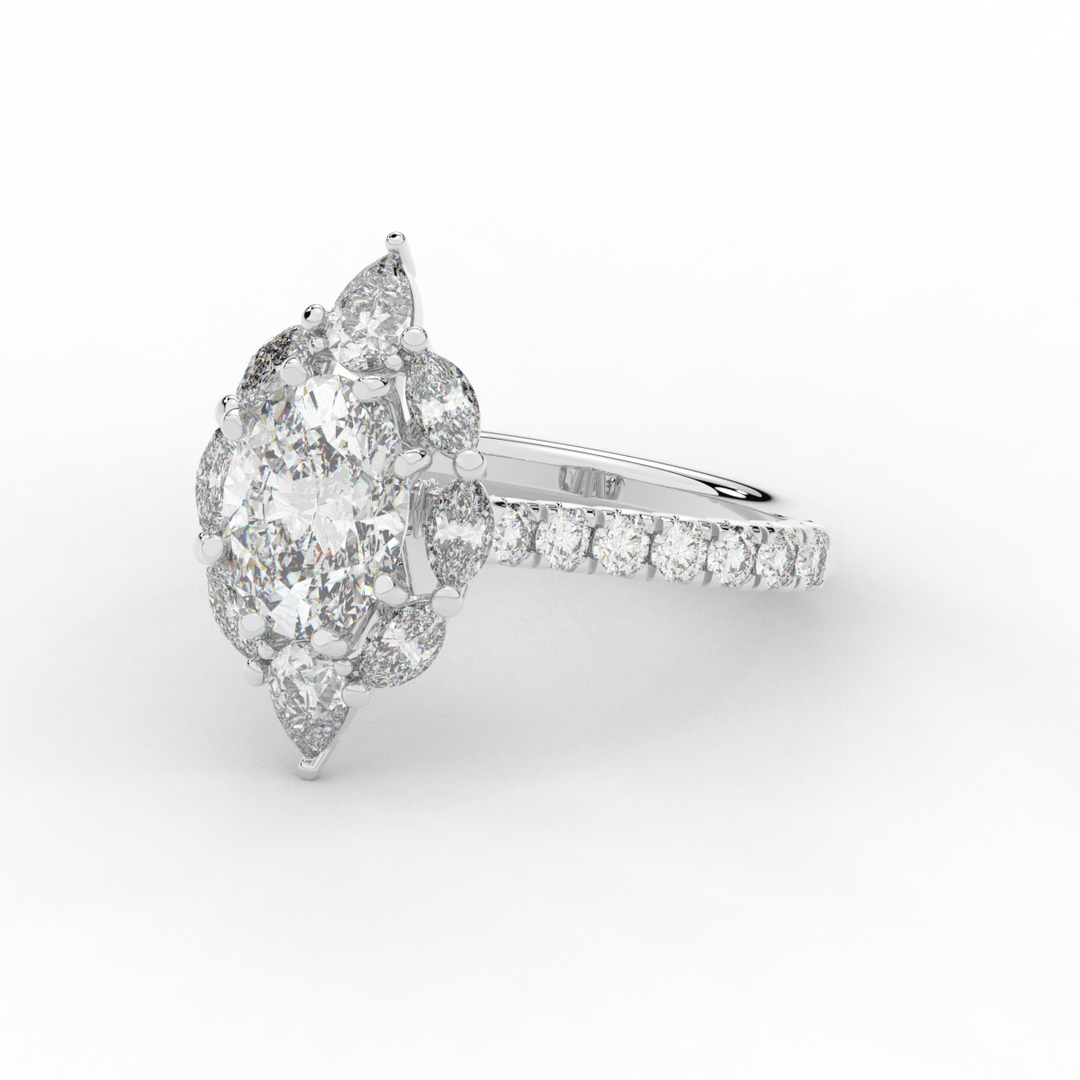 2.75CT.TW OVAL LAB DIAMOND HALO ENGAGEMENT RING - Nazarelle