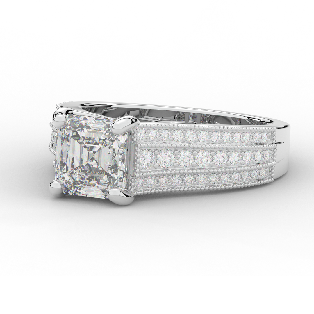3.55CT.TW ASSCHER LAB DIAMOND ENGAGEMENT RING - Nazarelle