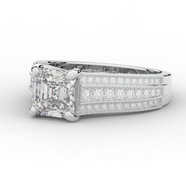 3.55CT.TW ASSCHER LAB DIAMOND ENGAGEMENT RING - Nazarelle