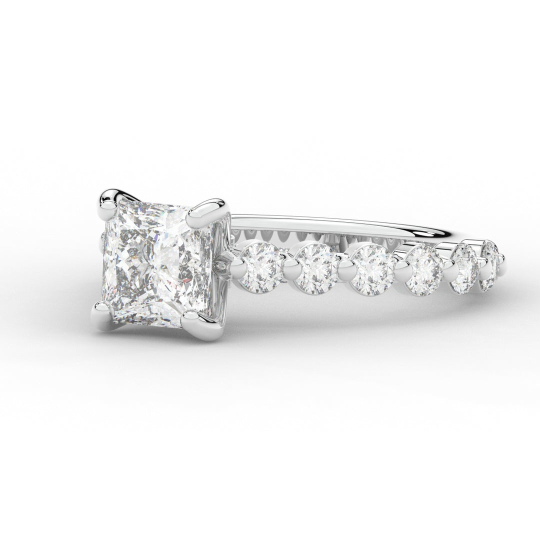 3.90CT.TW PRINCESS LAB DIAMOND ENGAGEMENT RING - Nazarelle