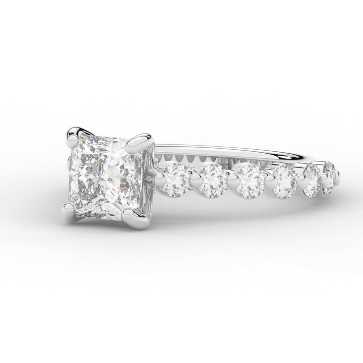 3.90CT.TW PRINCESS LAB DIAMOND ENGAGEMENT RING - Nazarelle
