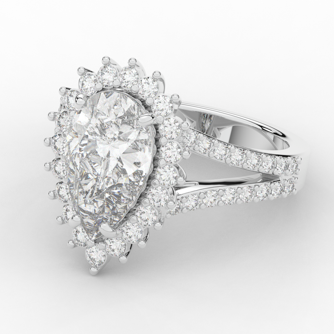 3.60CT.TW ROUND LAB DIAMOND ENGAGEMENT RING - Nazarelle