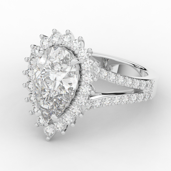 3.60CT.TW ROUND LAB DIAMOND ENGAGEMENT RING - Nazarelle