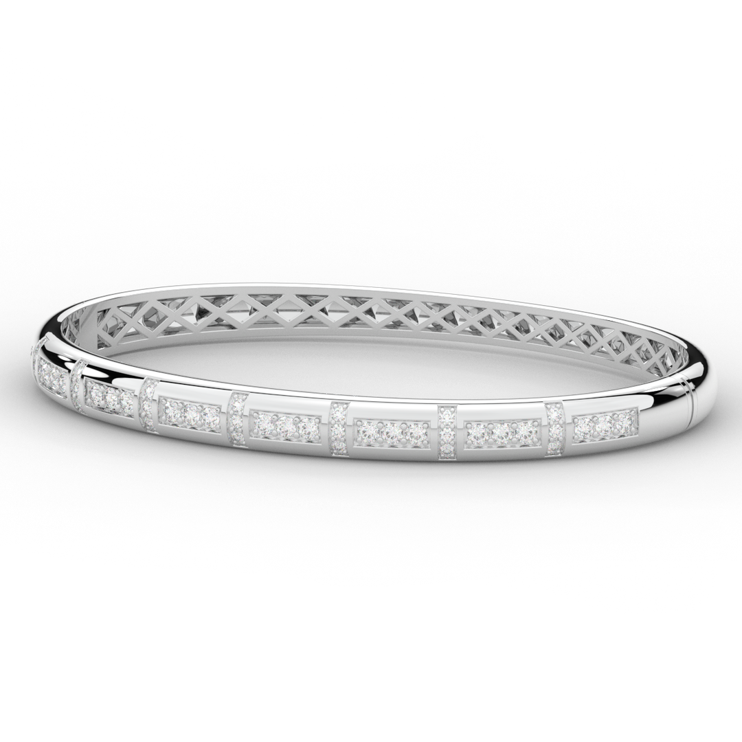 1.25CT.TW ROUND LAB DIAMOND BANGLE - Nazarelle