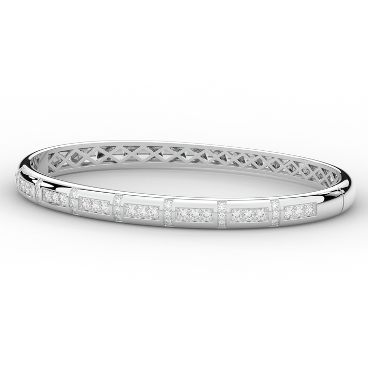1.25CT.TW ROUND LAB DIAMOND BANGLE - Nazarelle