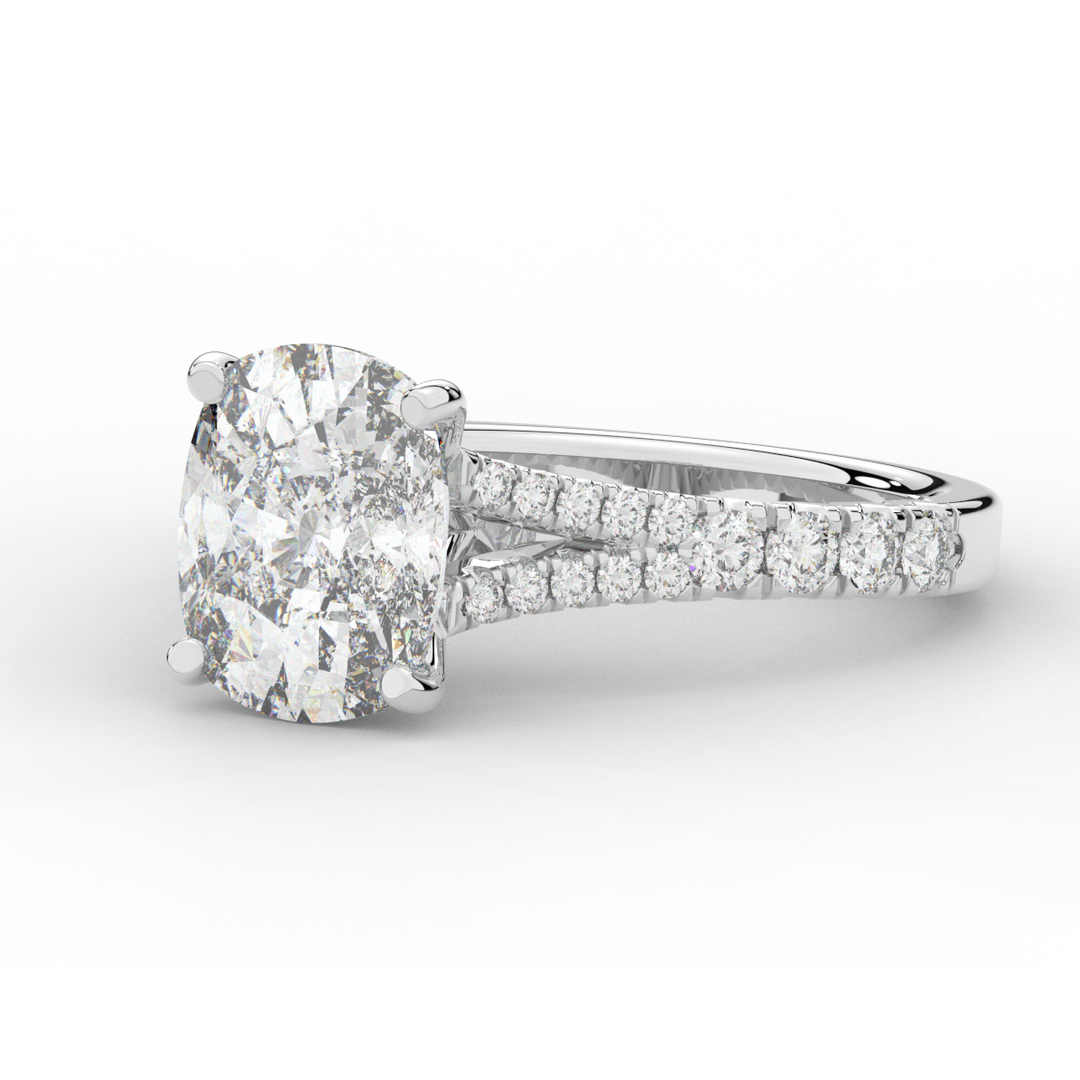 3.45CT.TW CUSHION LAB DIAMOND ENGAGEMENT RING - Nazarelle