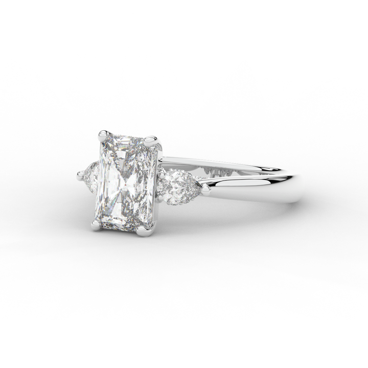 2.40CT.TW RADIANT LAB DIAMOND 3 STONE ENGAGEMENT RING - Nazarelle