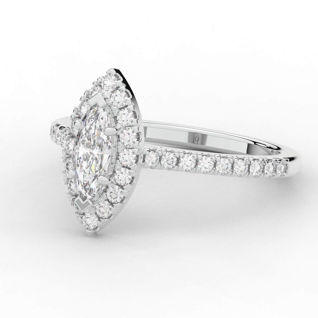0.80CT.TW MARQUISE LAB DIAMOND HALO ENGAGEMENT RING - Nazarelle