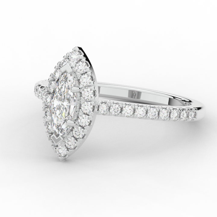 0.80CT.TW MARQUISE LAB DIAMOND HALO ENGAGEMENT RING - Nazarelle